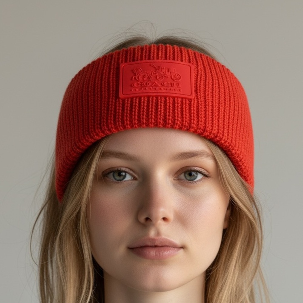 Coach Vibrant Red Knit Earwarmer